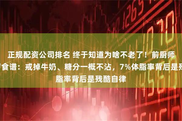 正规配资公司排名 终于知道为啥不老了！前厨师揭秘C罗食谱：戒掉牛奶、糖分一概不沾，7%体脂率背后是残酷自律